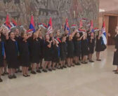 „Ој, Србијо“ одјекнуло Палатом Србија: Хор Музичке школе из Врања изазвао одушевљење у Београду