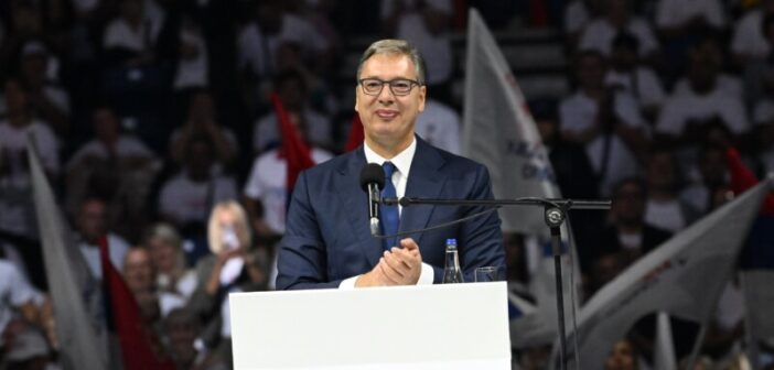 У Београдској арени почео предизборни скуп листе „Александар Вучић – Уједињена Србија“